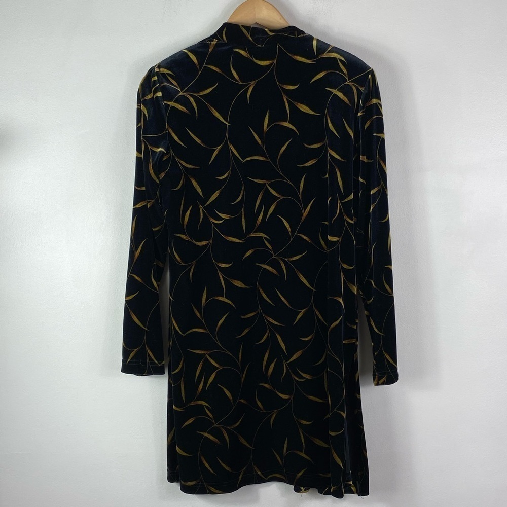 Velvet Open Front Long Cardigan - Picture 2 of 7